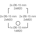 Kабельна коробка 93x93x62 IP66 з клемою 5x1,5-2,5 кв.мм., RAL 7035