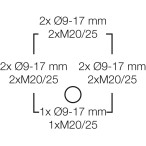 Kабельная коробка 104x104x70, IP66 з клемою 5x1,5-4.0 кв. мм., RAL 7035