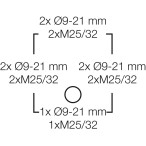 Kабельная коробка 130x130x77, IP66, з клемою 5х1,5–6 кв. мм., RAL 7035